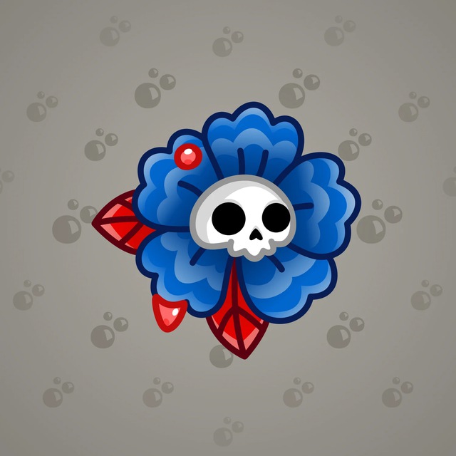 NFT-подарок Skull Flower Blue Iris