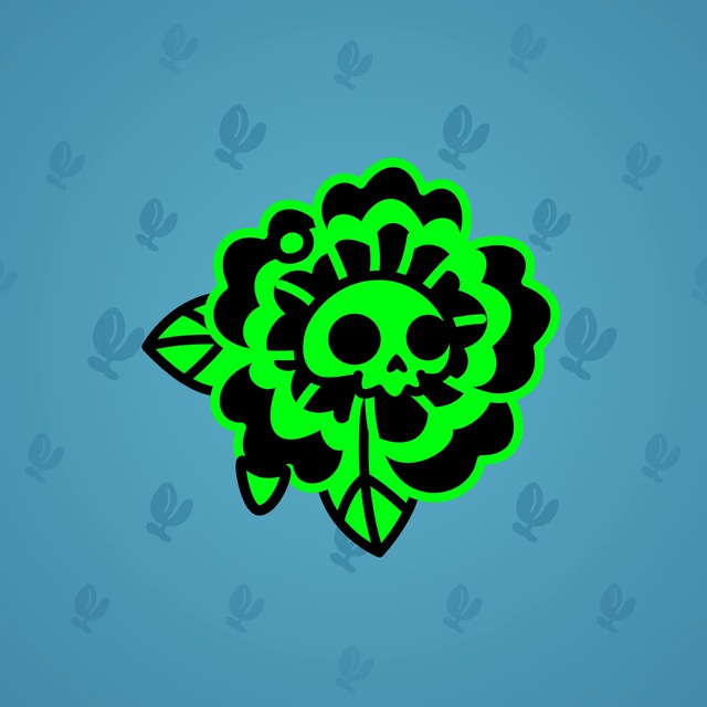 NFT-подарок Skull Flower Neon Green